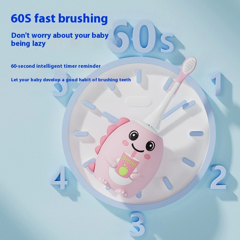 Children's Cartoon Little Dinosaur Soft Bristle Electric Toothbrush