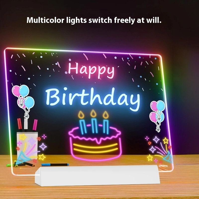 RGB Acrylic Luminous Message Board Rechargeable And Erasable