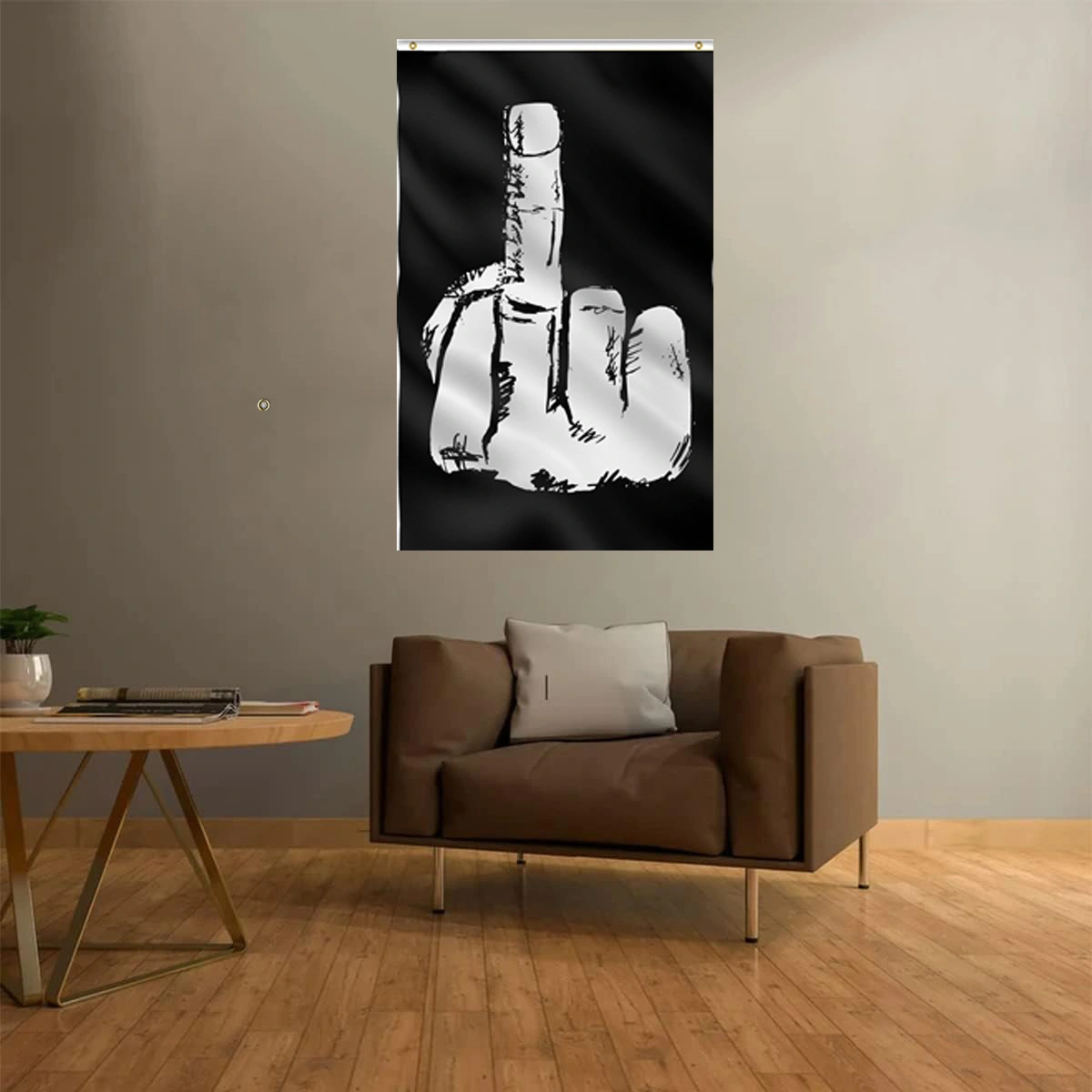 Dormitory Banner Funny Prank Middle Finger Flag
