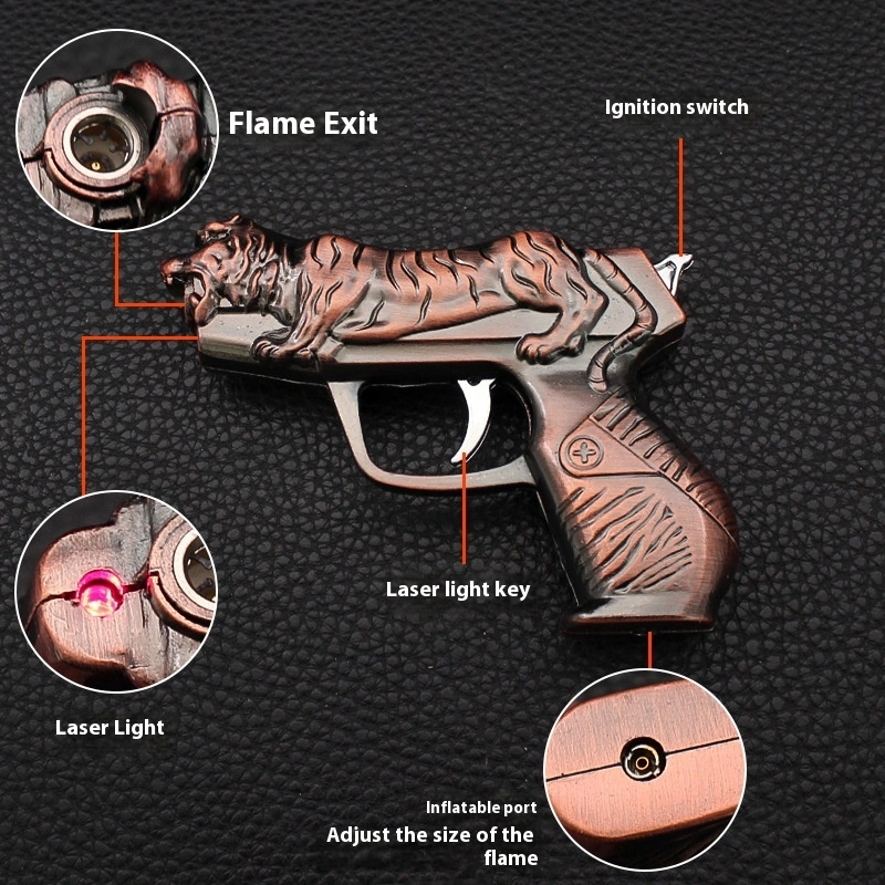 Tiger Head Creative Model Windproof Gas Lighters