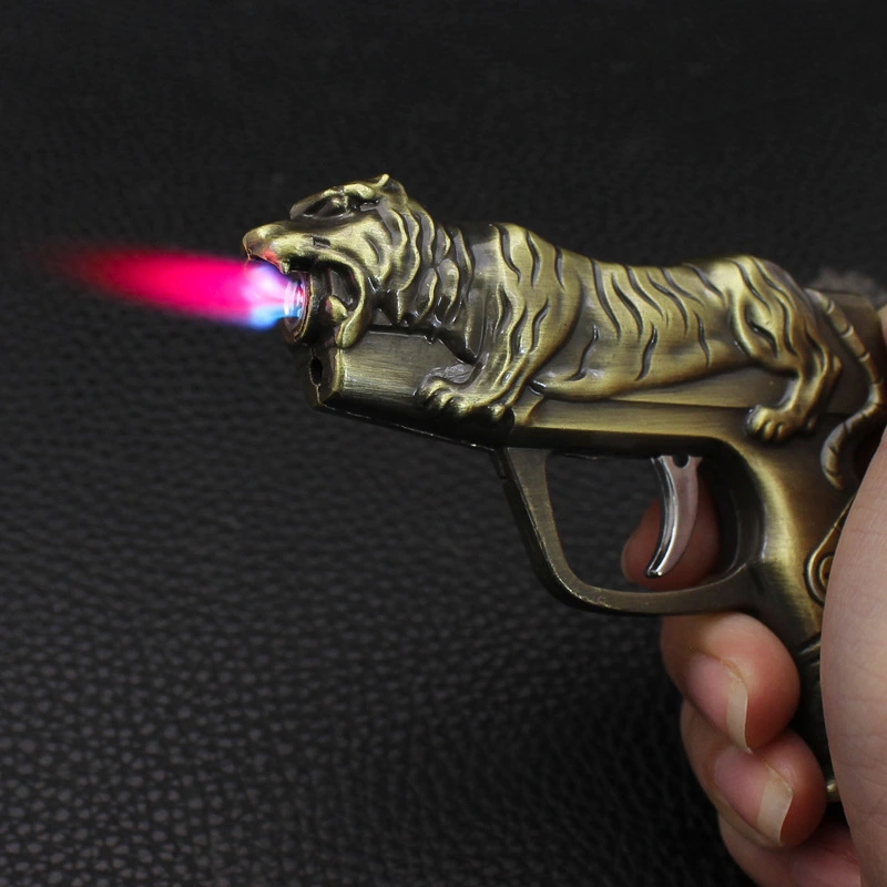 Tiger Head Creative Model Windproof Gas Lighters