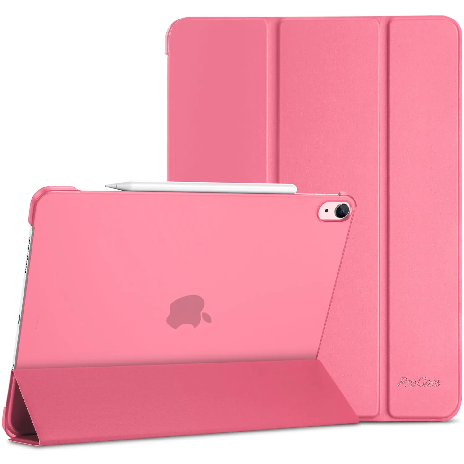 ProCase for iPad Air 13 Inch Case M3 2025/M2 2024, Slim Smart Cover iPad 13 Air M3 M2 Case with Translucent Hard Shell Back, Supports Touch ID, Auto Wake/Sleep -Melonpink