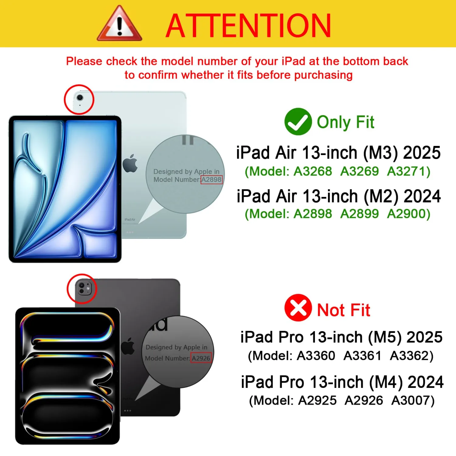 ProCase for iPad Air 13 Inch Case M3 2025/M2 2024, Slim Smart Cover iPad 13 Air M3 M2 Case with Translucent Hard Shell Back, Supports Touch ID, Auto Wake/Sleep -Navy