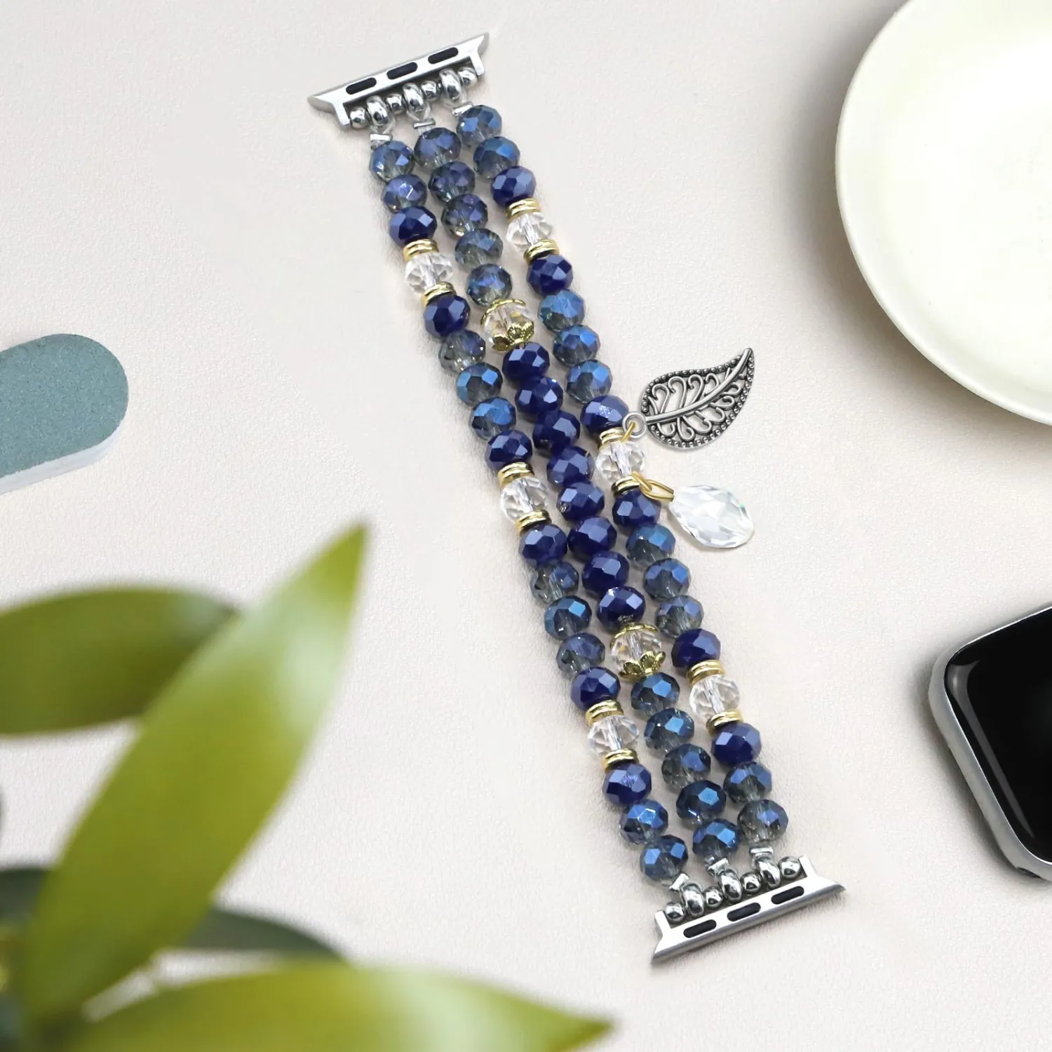 Bracelet Beaded Bands for Women Compatible with Apple Watch 42mm(S3/2/1) 44mm 45mm 46mm 49mm Fashion Handmade Boho Elastic Stretch Strap for iWatch Series 11/10/9/8/7/6/5/4/3/2/1/SE/Ultra