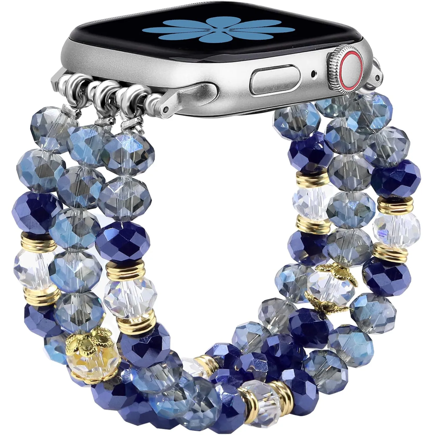 Bracelet Beaded Bands for Women Compatible with Apple Watch 42mm(S3/2/1) 44mm 45mm 46mm 49mm Fashion Handmade Boho Elastic Stretch Strap for iWatch Series 11/10/9/8/7/6/5/4/3/2/1/SE/Ultra