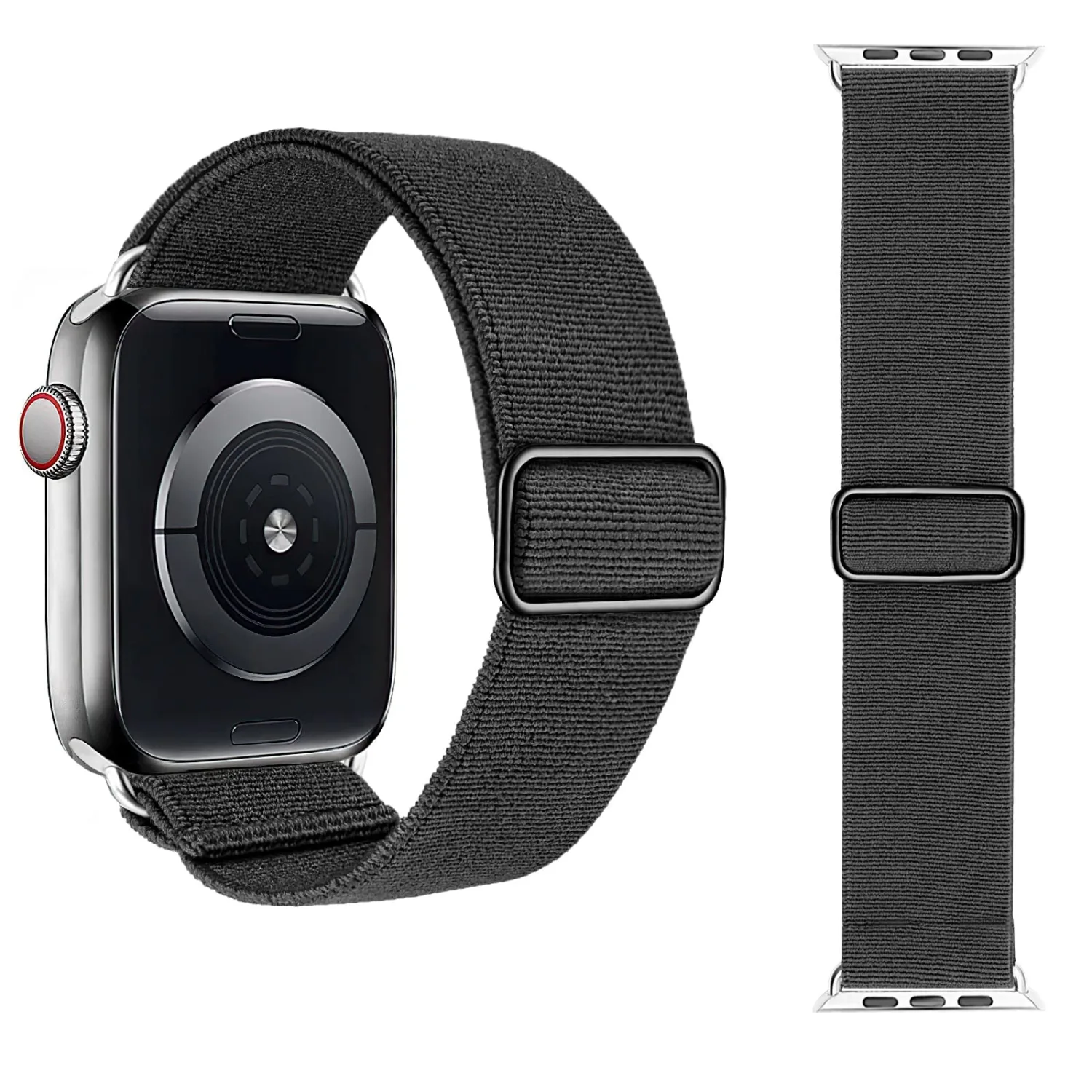 Stretchy Solo Loop Strap Compatible with Apple Watch Band 38mm 40mm 41mm 42mm 44mm 45mm 46mm 49mm,Soft Nylon Elastic Strap Wristband for iWatch Series 11 10 9 8 7 6 5 4 3 2 1 SE 3 2 Ultra 3 2 Gray