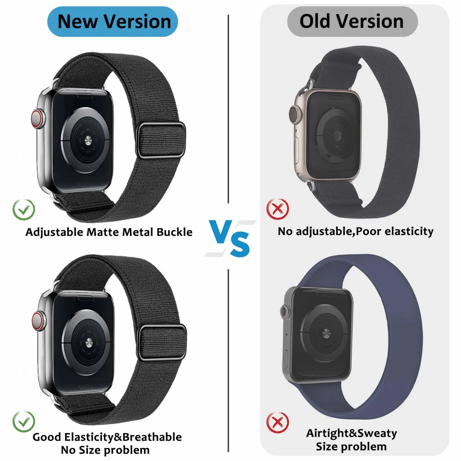 Stretchy Solo Loop Strap Compatible with Apple Watch Band 38mm 40mm 41mm 42mm 44mm 45mm 46mm 49mm,Soft Nylon Elastic Strap Wristband for iWatch Series 11 10 9 8 7 6 5 4 3 2 1 SE 3 2 Ultra 3 2 Gray