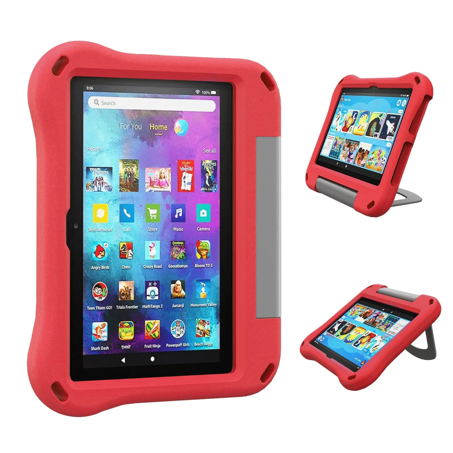 Tablet 8 inch Case for Kids Not for iPad/Samsung/Onn/Andriod Tablet 8 (2024/2022/2020 Release)- Auorld All-New Kids-Friendly Lightweight Shockproof Tablet 8 Plus Cover Case with Handle Stand, red