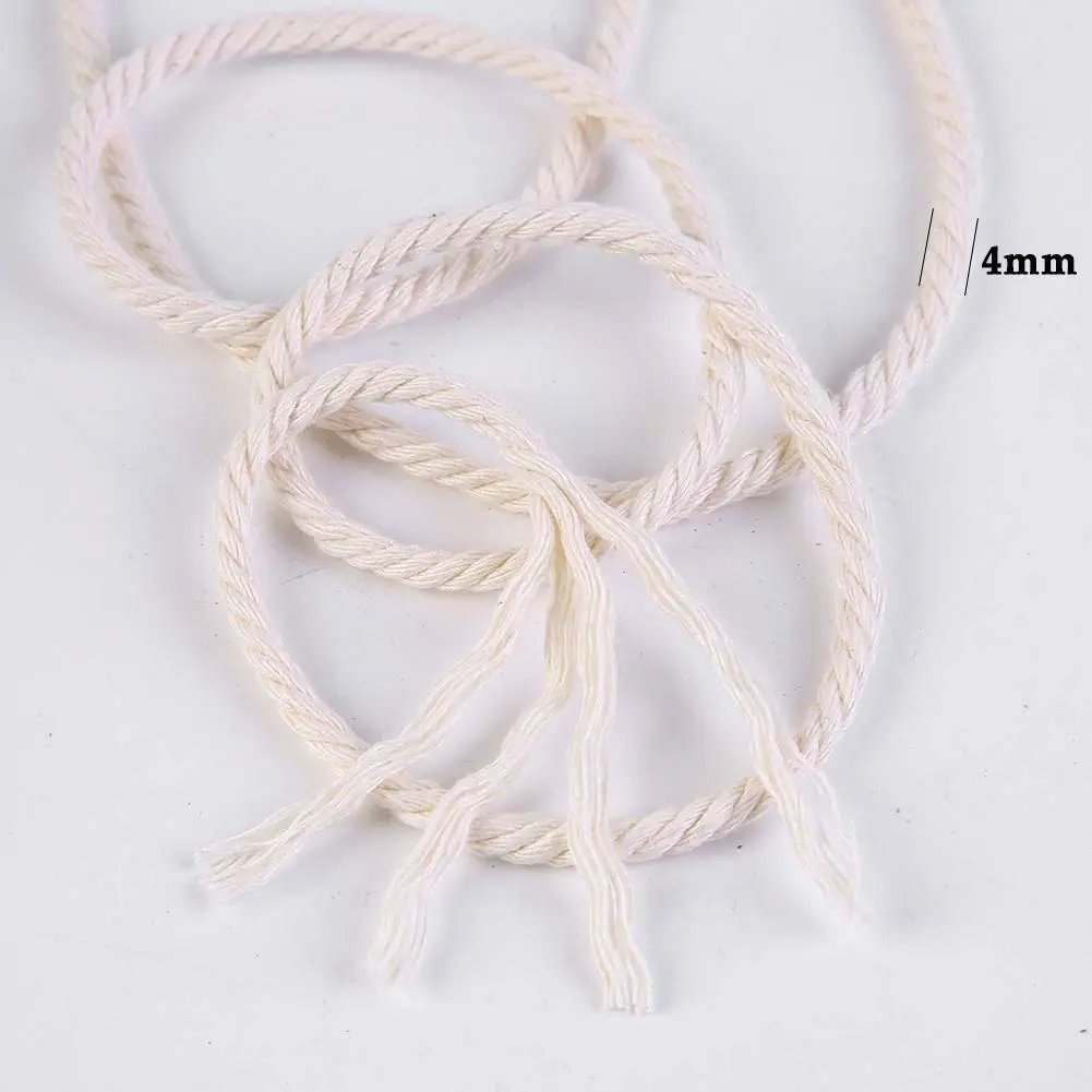 Macrame Cord 4mm x 109Yards 100% Natural Cotton Macrame Rope Cotton Cord for Handmade Macrame Supplies, Wall Hanging, Plant Hangers, Crafts, Knitting, Decorative Projects