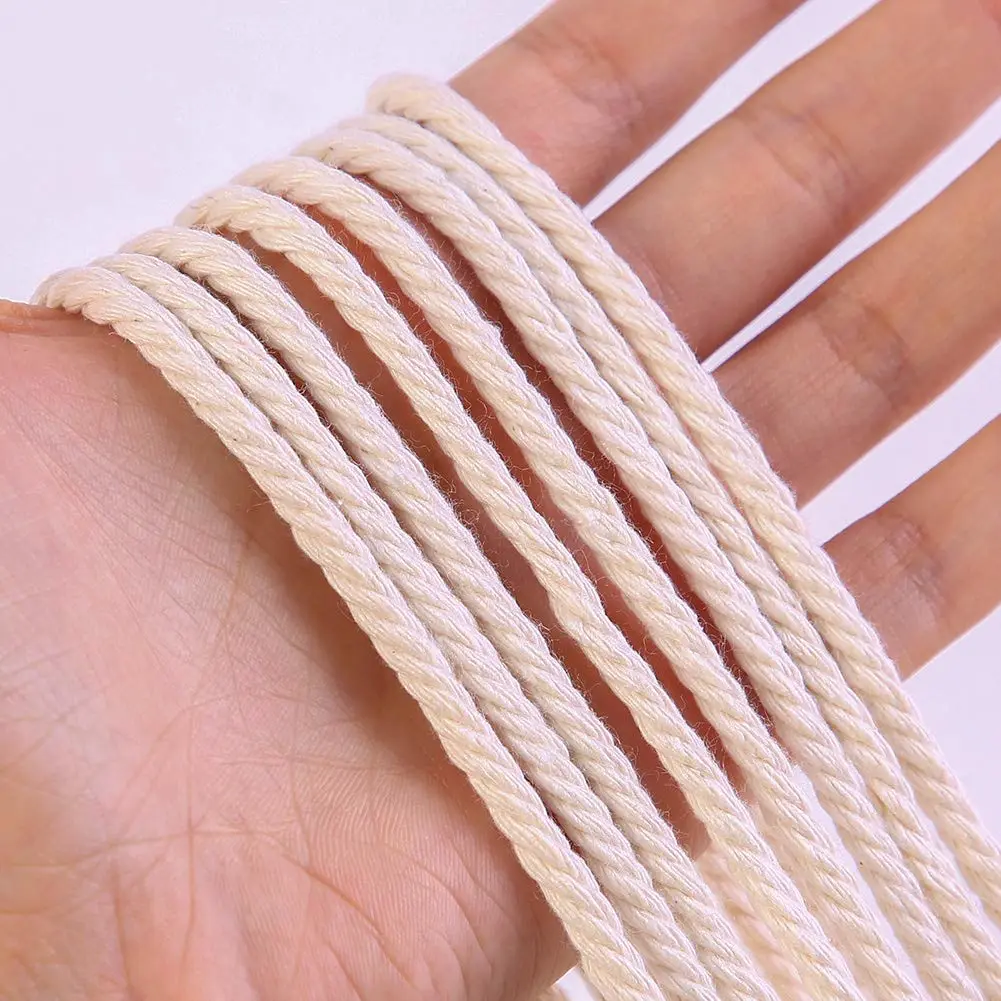 Macrame Cord 4mm x 109Yards 100% Natural Cotton Macrame Rope Cotton Cord for Handmade Macrame Supplies, Wall Hanging, Plant Hangers, Crafts, Knitting, Decorative Projects