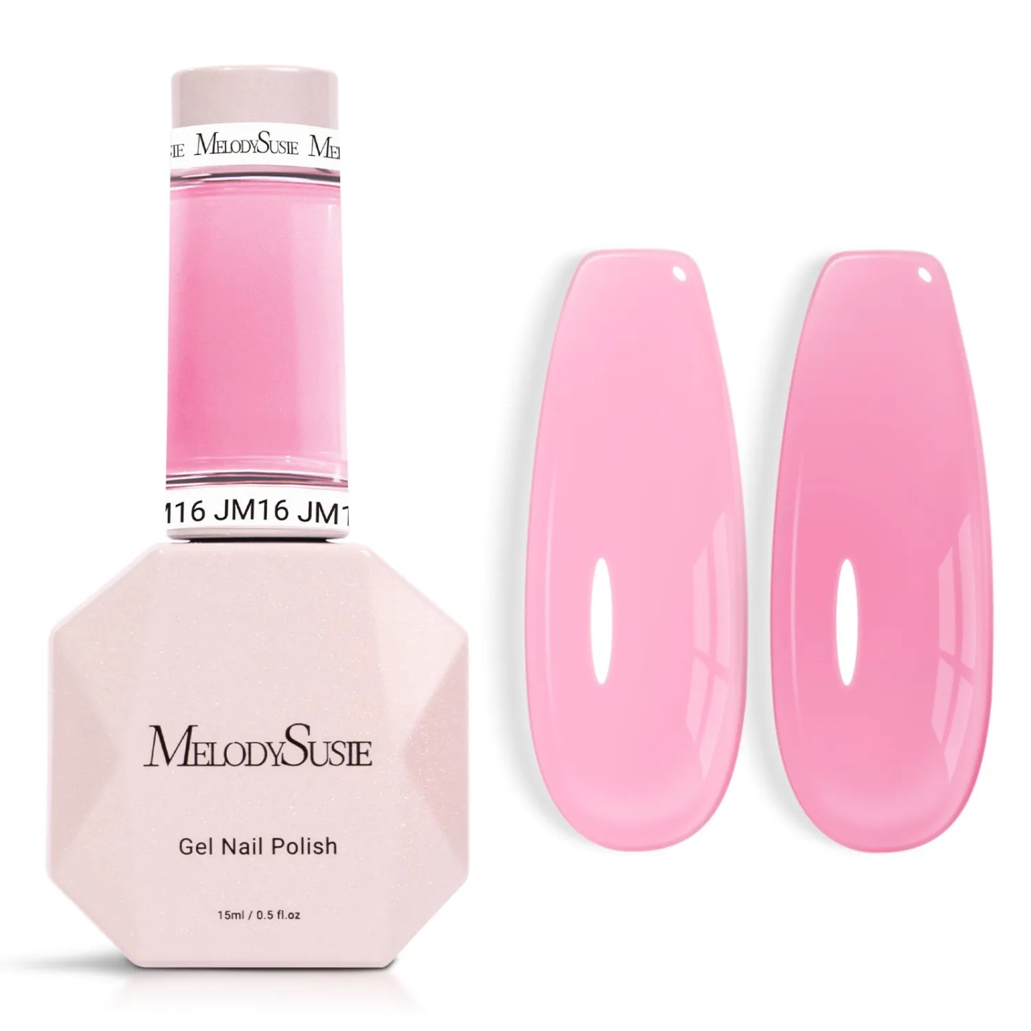 MelodySusie Jeweliver Gel Nail Polish, 0.5Fl.oz Berry Pink Gel Polish Pastel Nude Color Sheer Translucent Soak Off UV LED Light Cure Gift Nail Art Manicure DIY at Home JM16