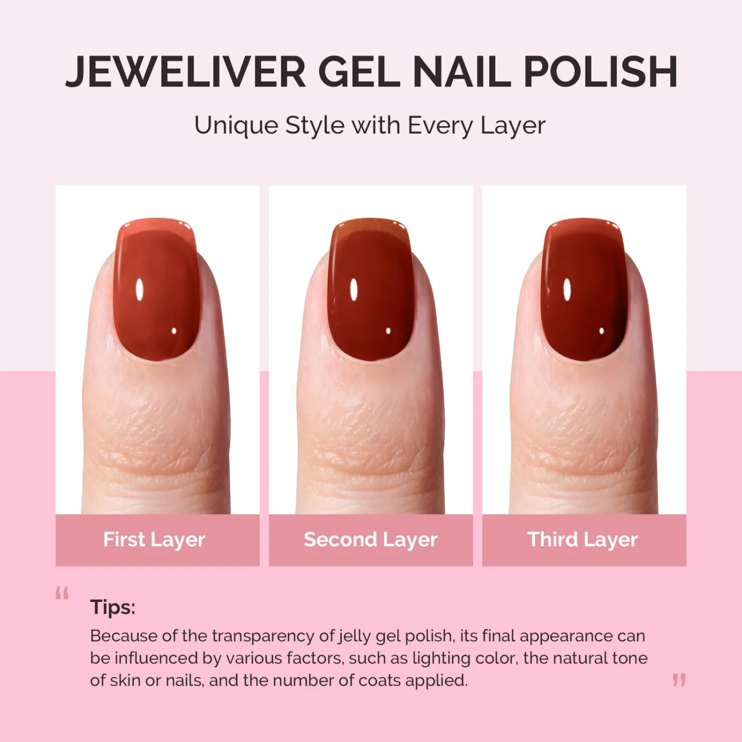 MelodySusie Jeweliver Gel Nail Polish, 0.5Fl.oz Gel Polish Brown Color Soak Off UV LED Light Cure Gift for Women Manicure Nail Art DIY at Home B6202