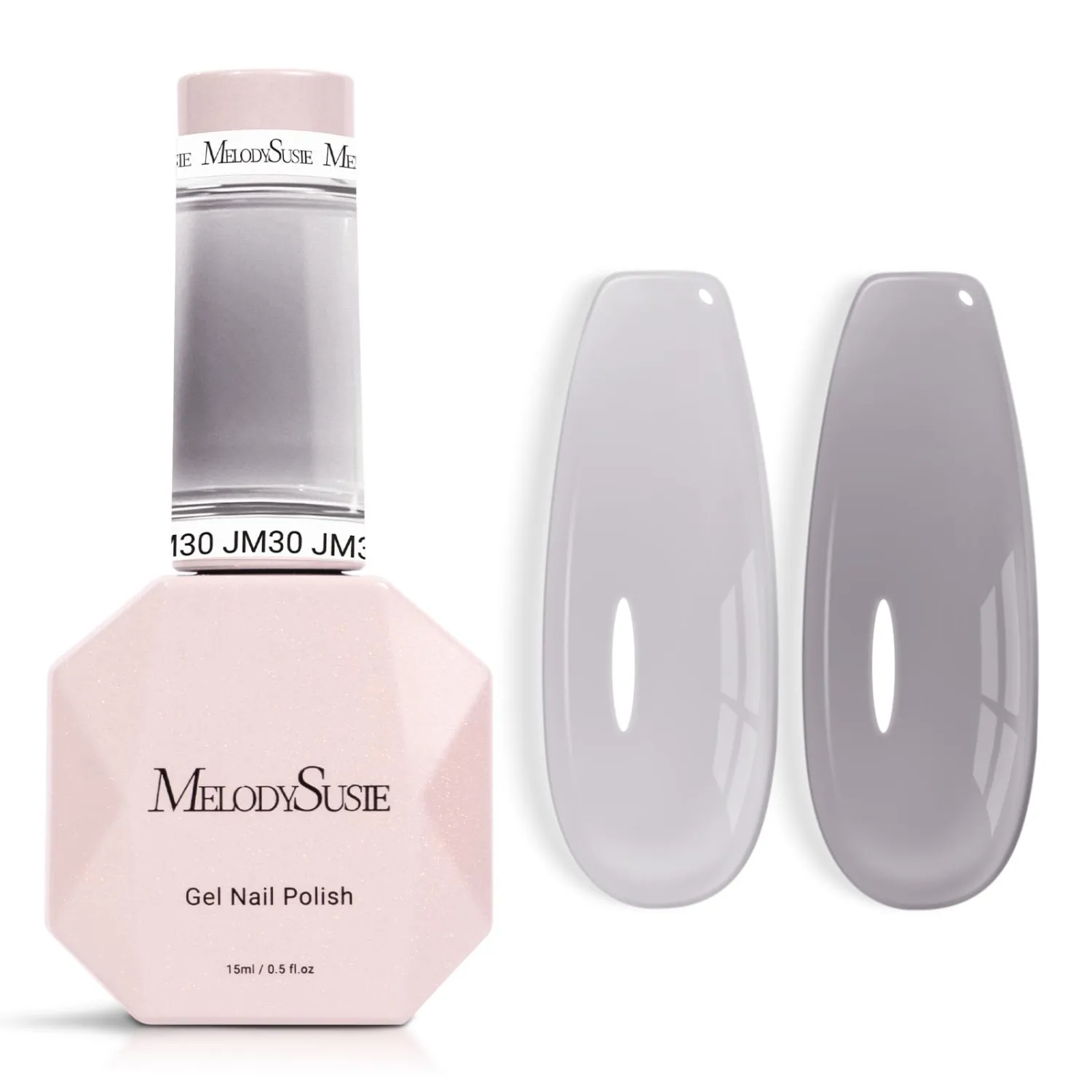 MelodySusie Jeweliver Jelly Gel Polish, 0.5Fl Oz Dark Gray Gel Nail Polish Sheer Neutral Translucent Nude Soak Off UV LED Light Cure Gift for Women Nail Art Manicure DIY at Home JM30
