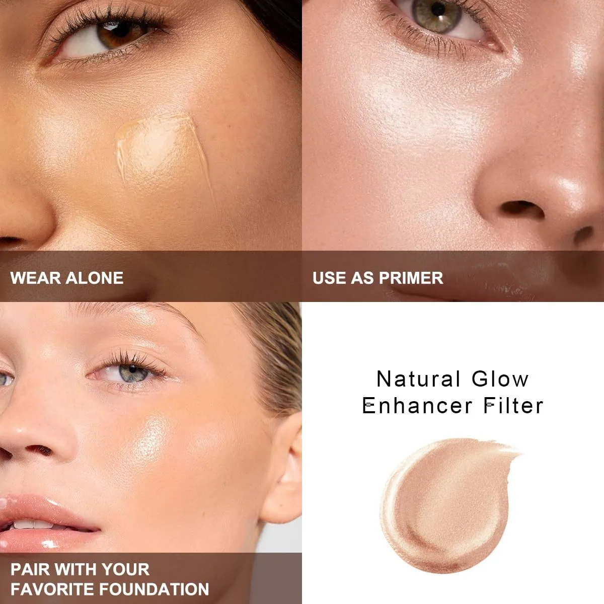 Skin Glow Tint Foundation,Natural Radiant Longwear Filter Effect Silk Perfect Glow Flawless Foundation. (04 Deep)