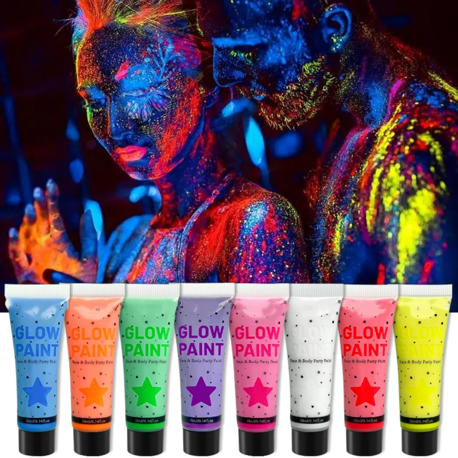 MAEPEOR Cream Face Body Paint 8 Colors Water Based Washable Face Paint Non-Toxic Full Body Paint for Adults and Children (04 Green)
