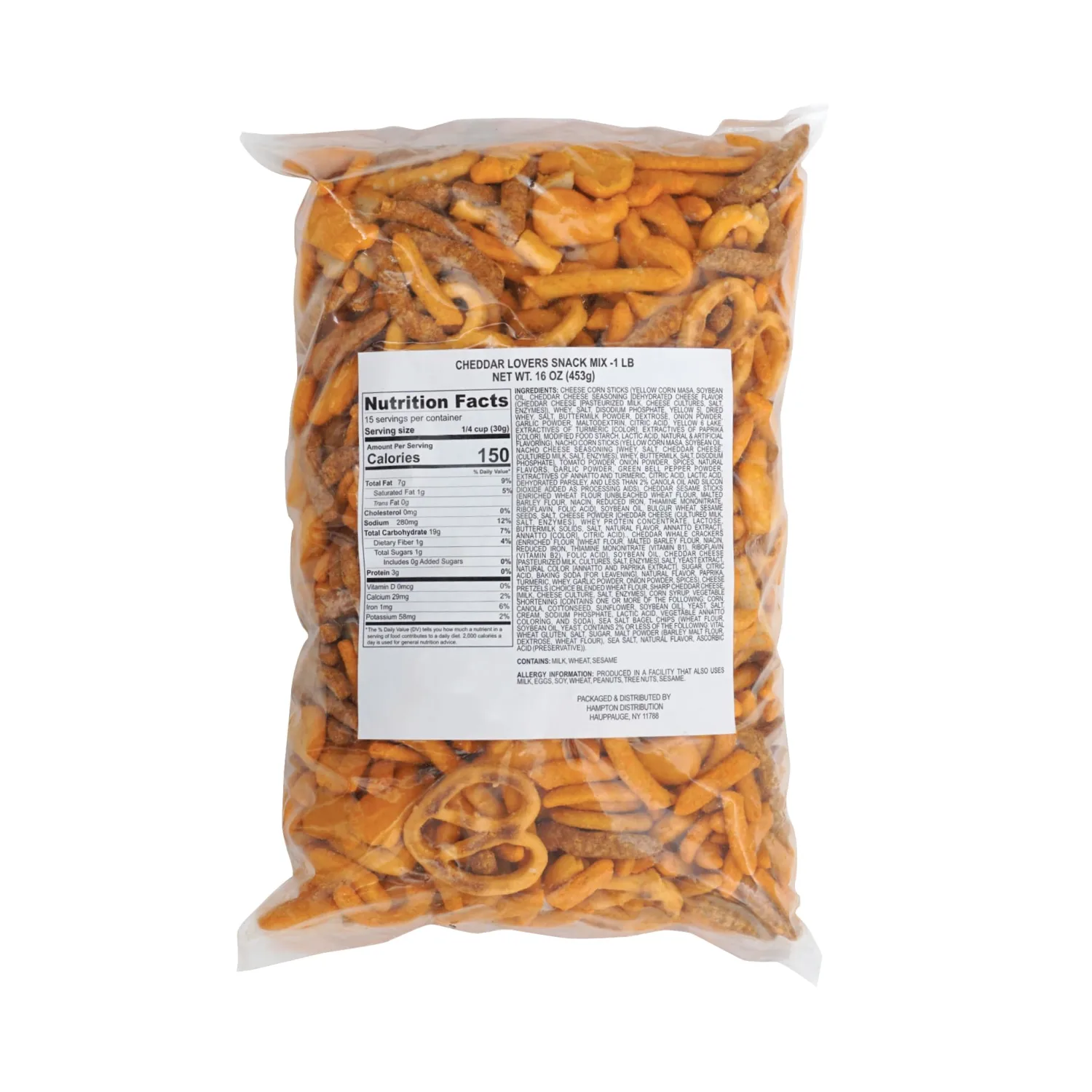 Cheddar Lovers Snack Mix, 1 Pound Bulk Bag, Hampton Distribution
