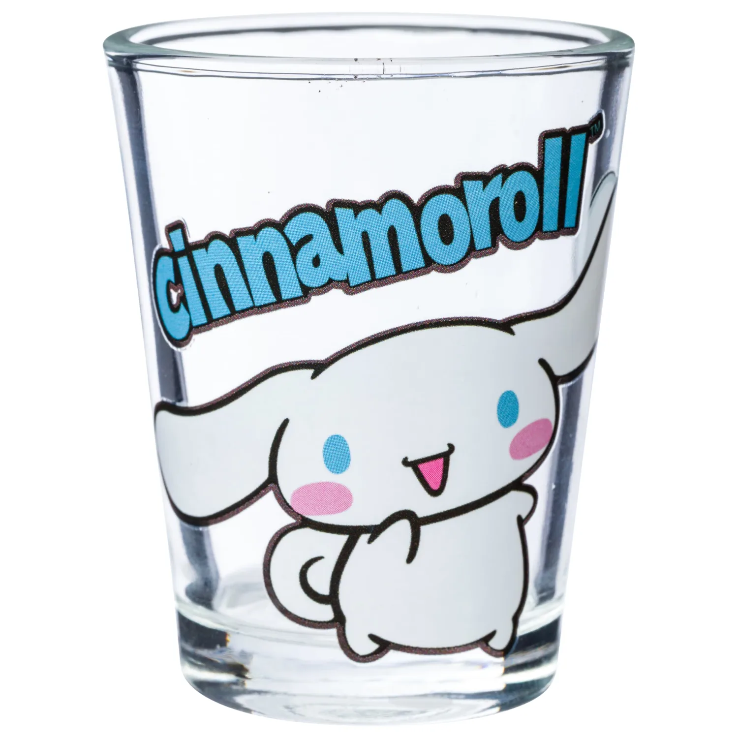 Silver Buffalo Sanrio Hello Kitty and Friends Cinnamoroll Poses 4 Pack Mini Glass Set, 1.5 Ounces