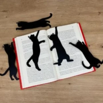 5Pcs Metal Cat Bookmark