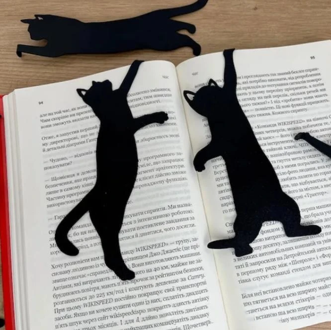 5Pcs Metal Cat Bookmark
