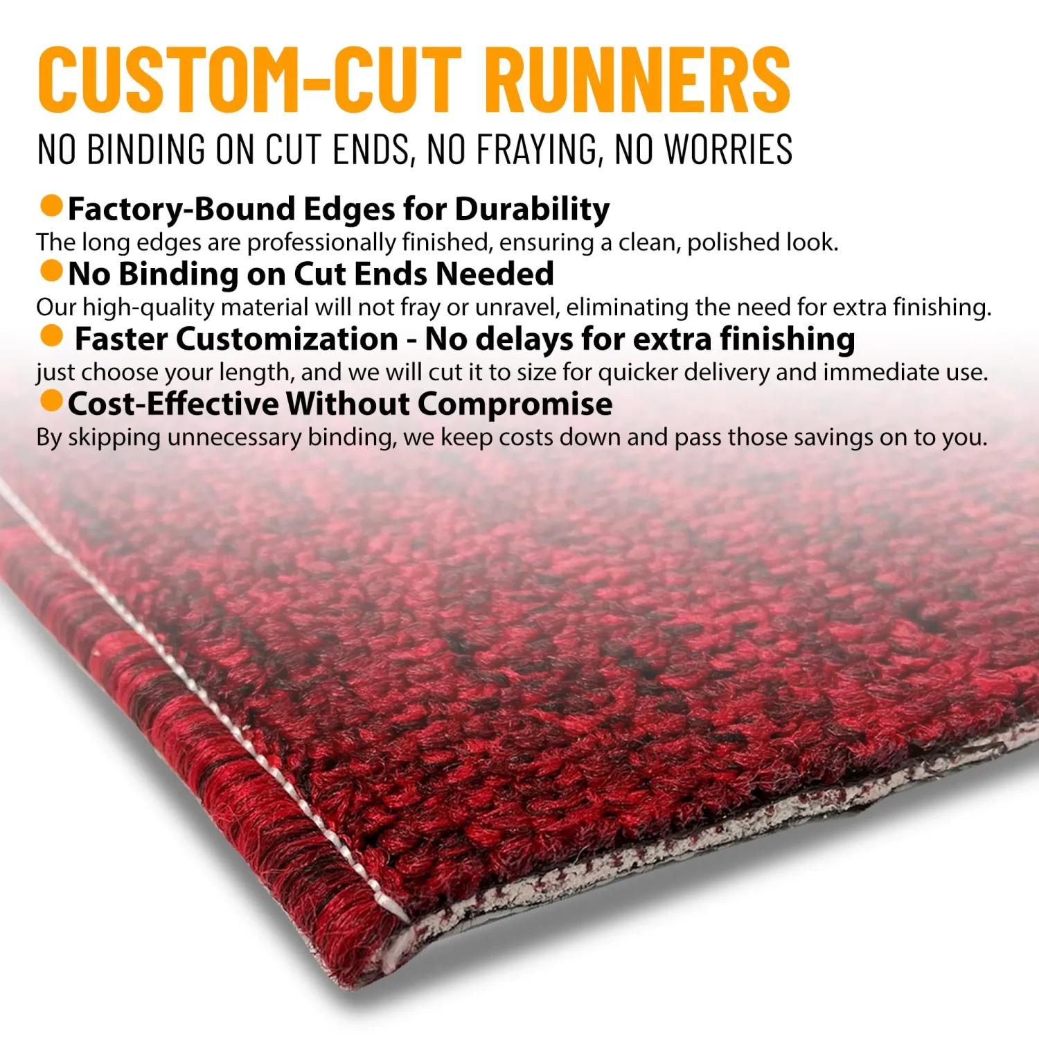 Ottomanson 2' x 7' Ultra-Thin Hallway Runner Rug - Durable Non-Slip Carpet for High-Traffic Areas - Fits Under Doors for Seamless Entry - Ideal for Kitchen, Entryway, Bedroom & Living Room, Red