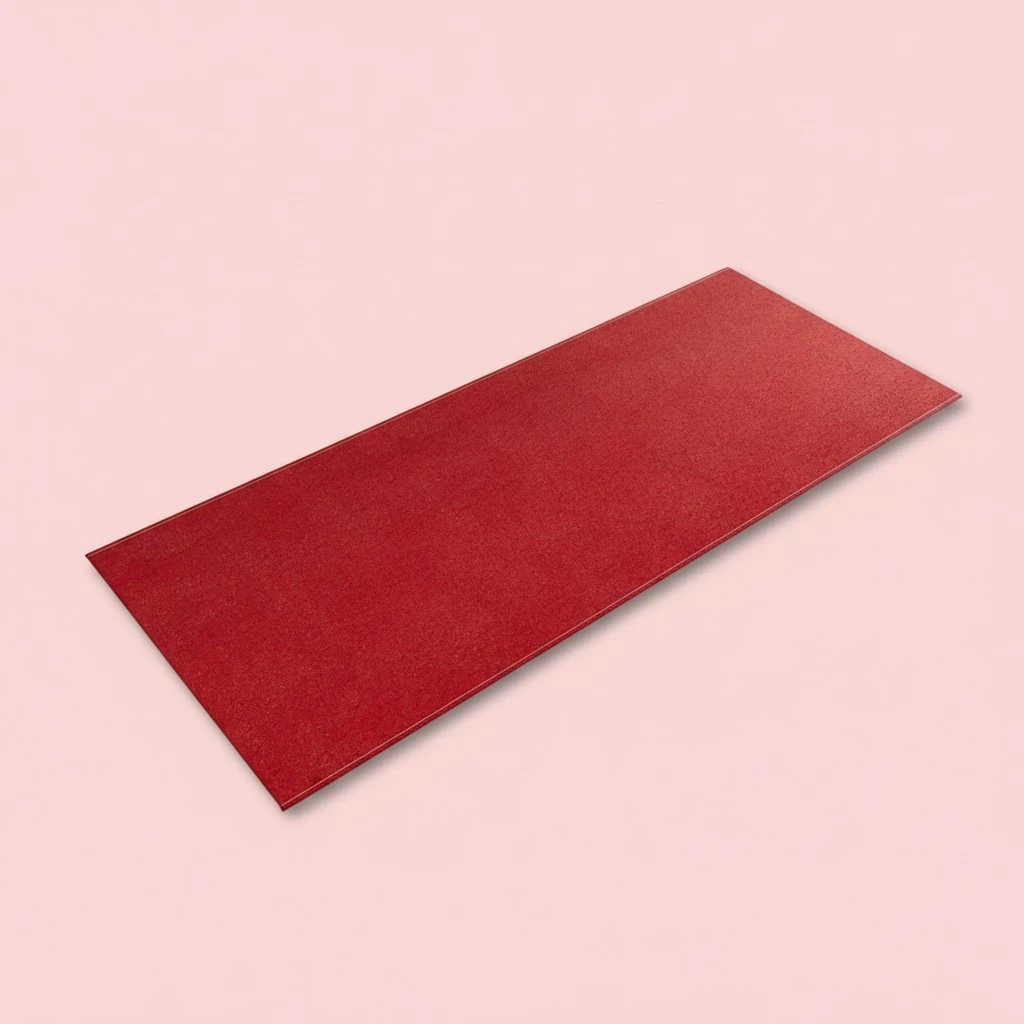 Ottomanson 2' x 7' Ultra-Thin Hallway Runner Rug - Durable Non-Slip Carpet for High-Traffic Areas - Fits Under Doors for Seamless Entry - Ideal for Kitchen, Entryway, Bedroom & Living Room, Red