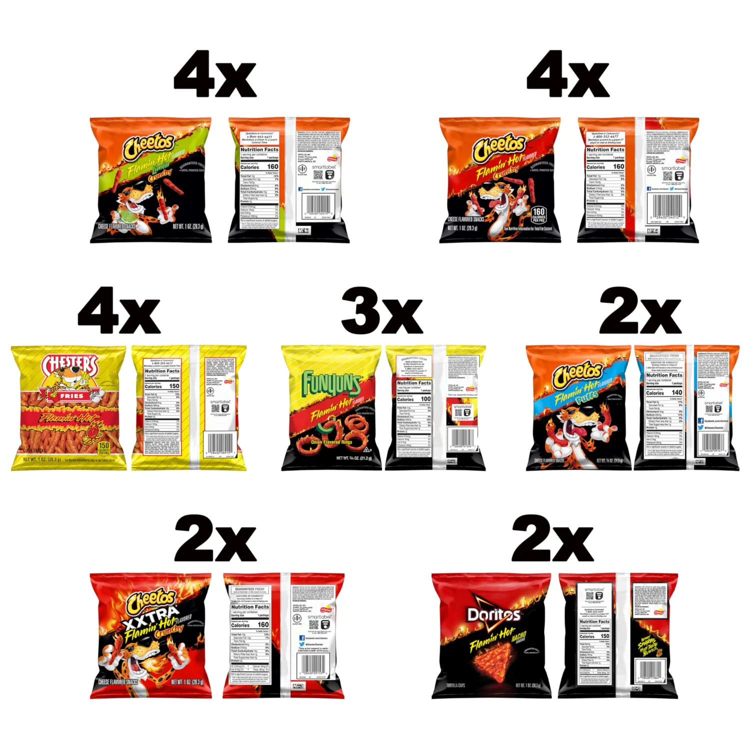 Frito-Lay Flamin' Hot Mix, Variety Pack (Pack of 21)