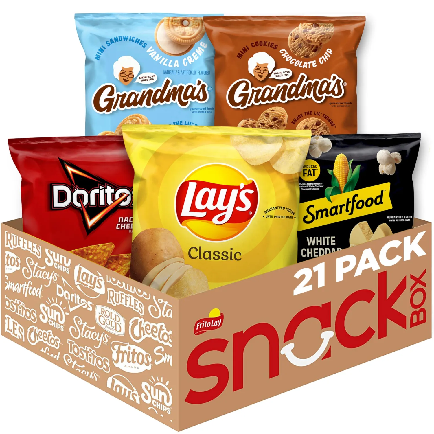 Frito-Lay Chips & Cookies, Smartfood, and Grandma's Variety Pack (Pack of 21)