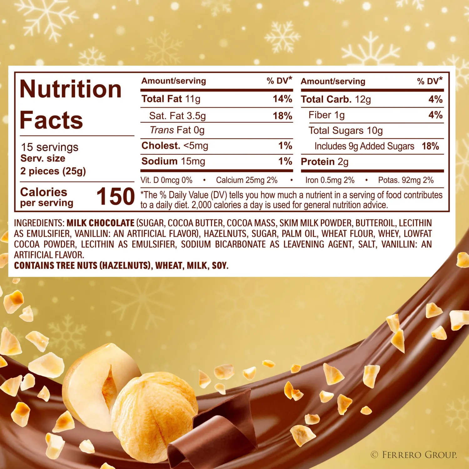 Ferrero Rocher, Premium Gourmet Milk Chocolate Hazelnut, Individually Wrapped, Chocolate Gift Box, 30 Count, 13.2 oz