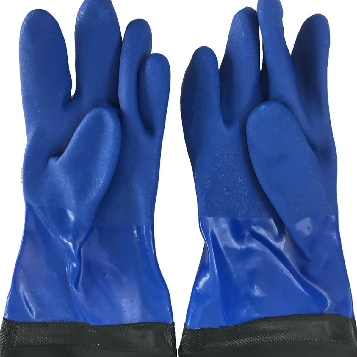 jojofuny Extended PVC Industrial Gloves Oil and Alkali Resistant Wear-resistant Protective Work Gloves for Heavy-duty Cleaning and Car Washing Black Tear-resistant Design