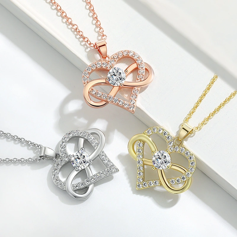 8-word Infinite Symbol Heart Pendant Necklace