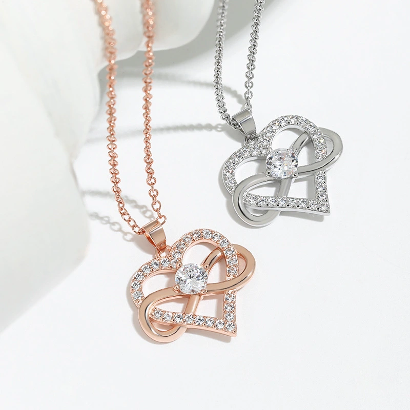 8-word Infinite Symbol Heart Pendant Necklace
