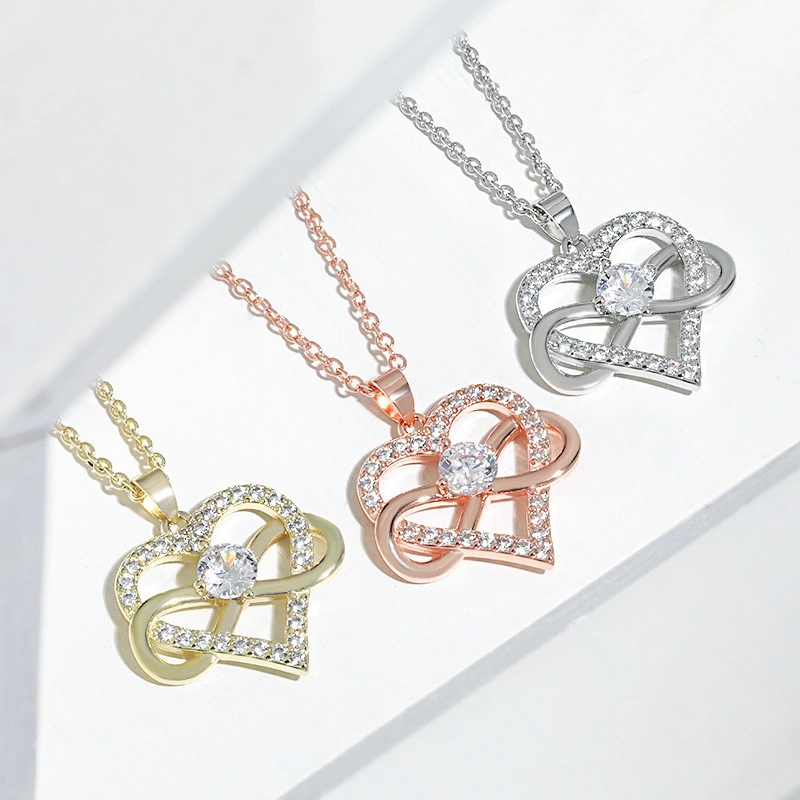 8-word Infinite Symbol Heart Pendant Necklace