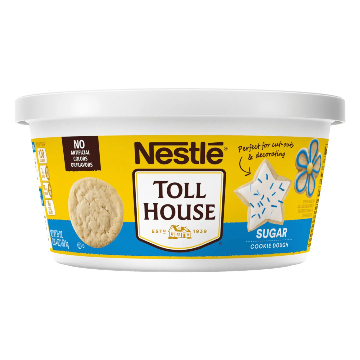 Nestle Toll House Sugar Cookie Dough Tub, Ready to Bake Cookie Dough, Sugar Cookies Bake, Oven Cookies, Keep Refrigerated or Frozen
