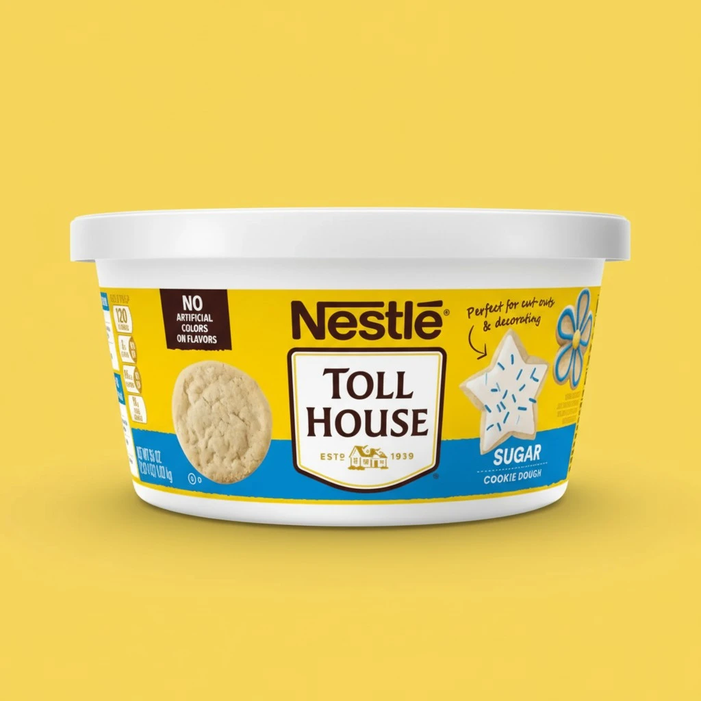 Nestle Toll House Sugar Cookie Dough Tub, Ready to Bake Cookie Dough, Sugar Cookies Bake, Oven Cookies, Keep Refrigerated or Frozen