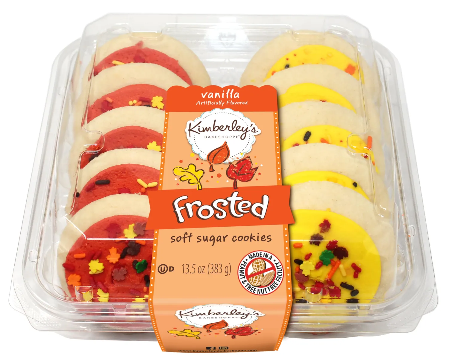 Harvest Orange & Yellow Large Frosted Cookies, 10ct
