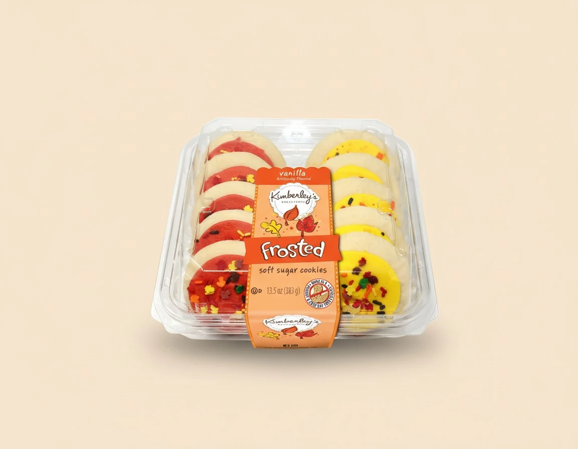 Harvest Orange & Yellow Large Frosted Cookies, 10ct