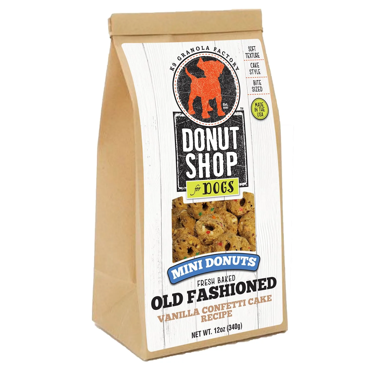 K9 Granola Factory Donut Shop Mini Donuts (12oz, Vanilla Confetti Cake)