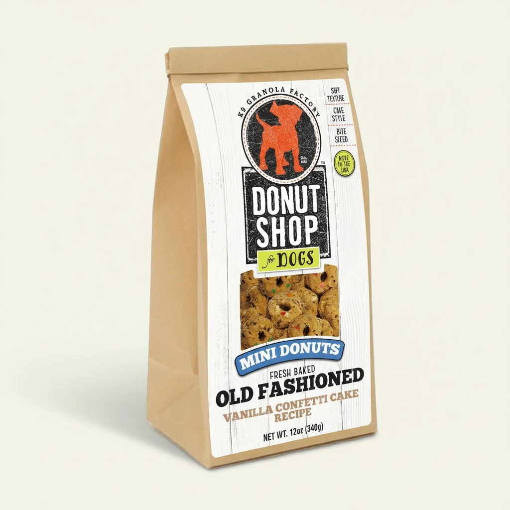K9 Granola Factory Donut Shop Mini Donuts (12oz, Vanilla Confetti Cake)