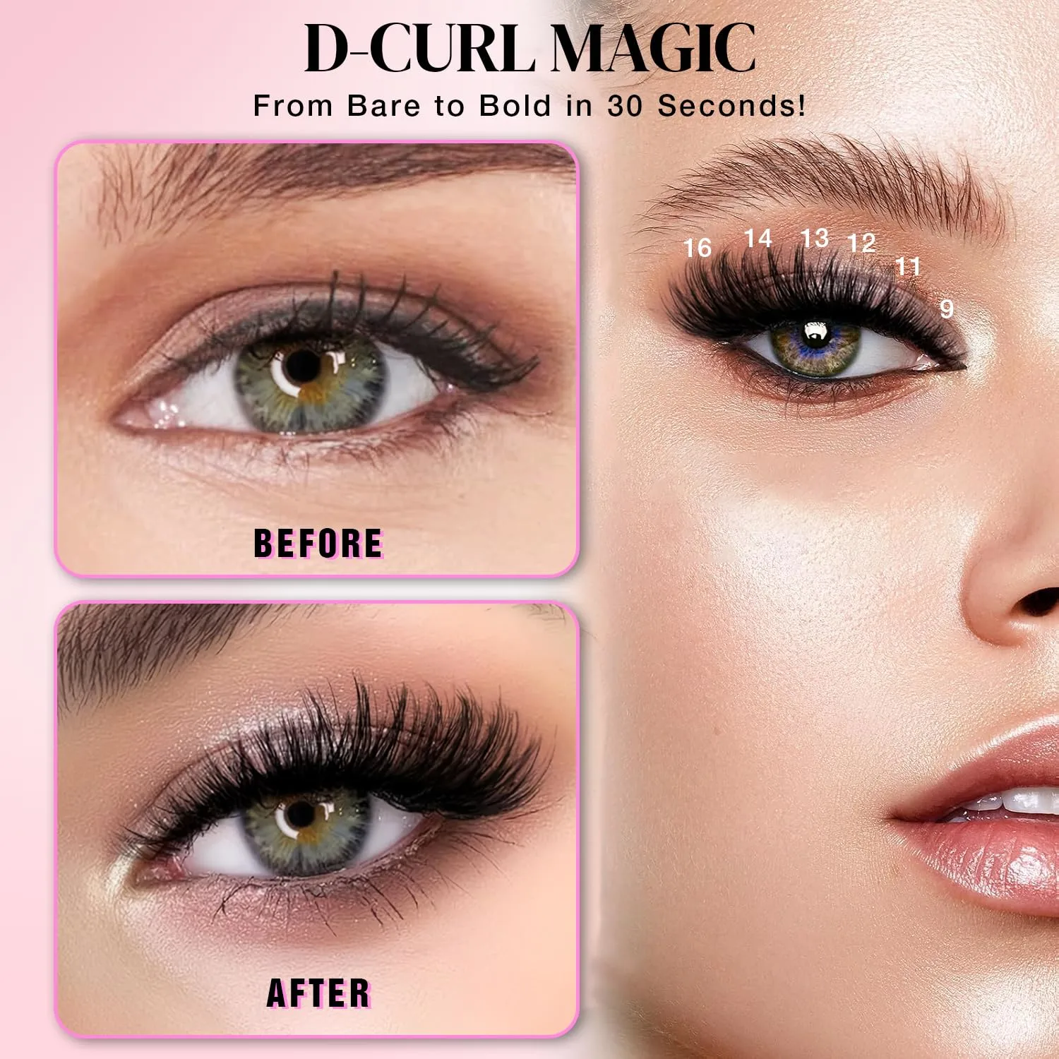 Lash Clusters Kit, DIY Cluster Eyelash Extensions 9‑16mm, 30D+40D, 280pcs Fluffy D Curl Natural Lashes with Bond & Seal,Remover,Tweezers,Brush–Fake Cat Eye Wispy Individual Clusters(MIX1-1-L)