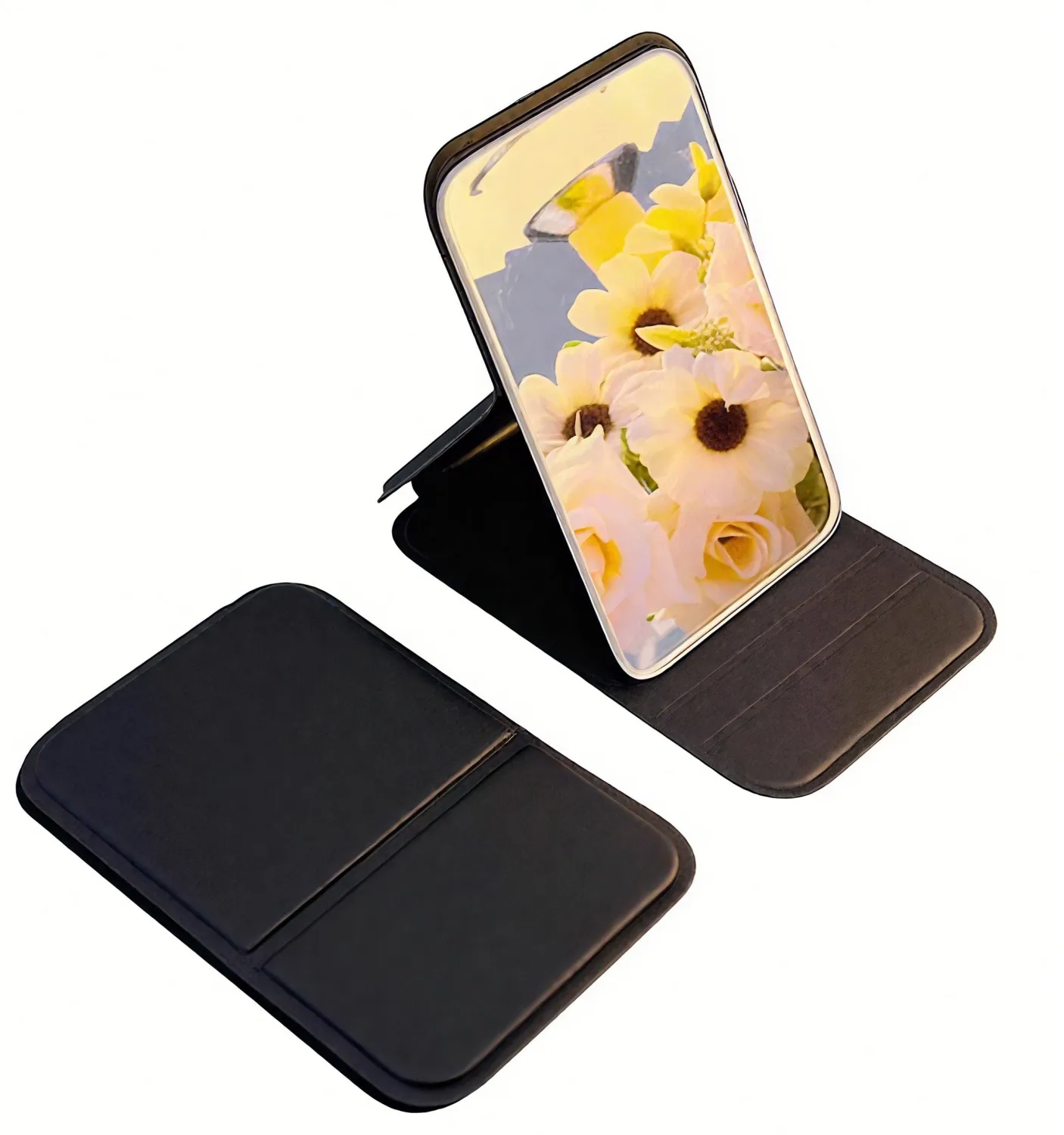 Portable Travel Mirror with Stand, Compact Folding, Mini Makeup Mirror for Pocket and Purse, Tabletop Handheld Mirrors for Men Women Girls