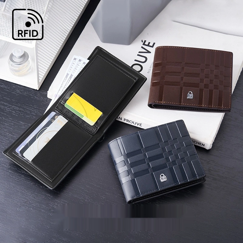 Men's Wallet Multiple Card Slots Short Chic Thin Striped