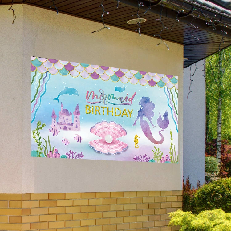 Birthday Party Interior Decoration Flag Photograph Background Cloth Flag