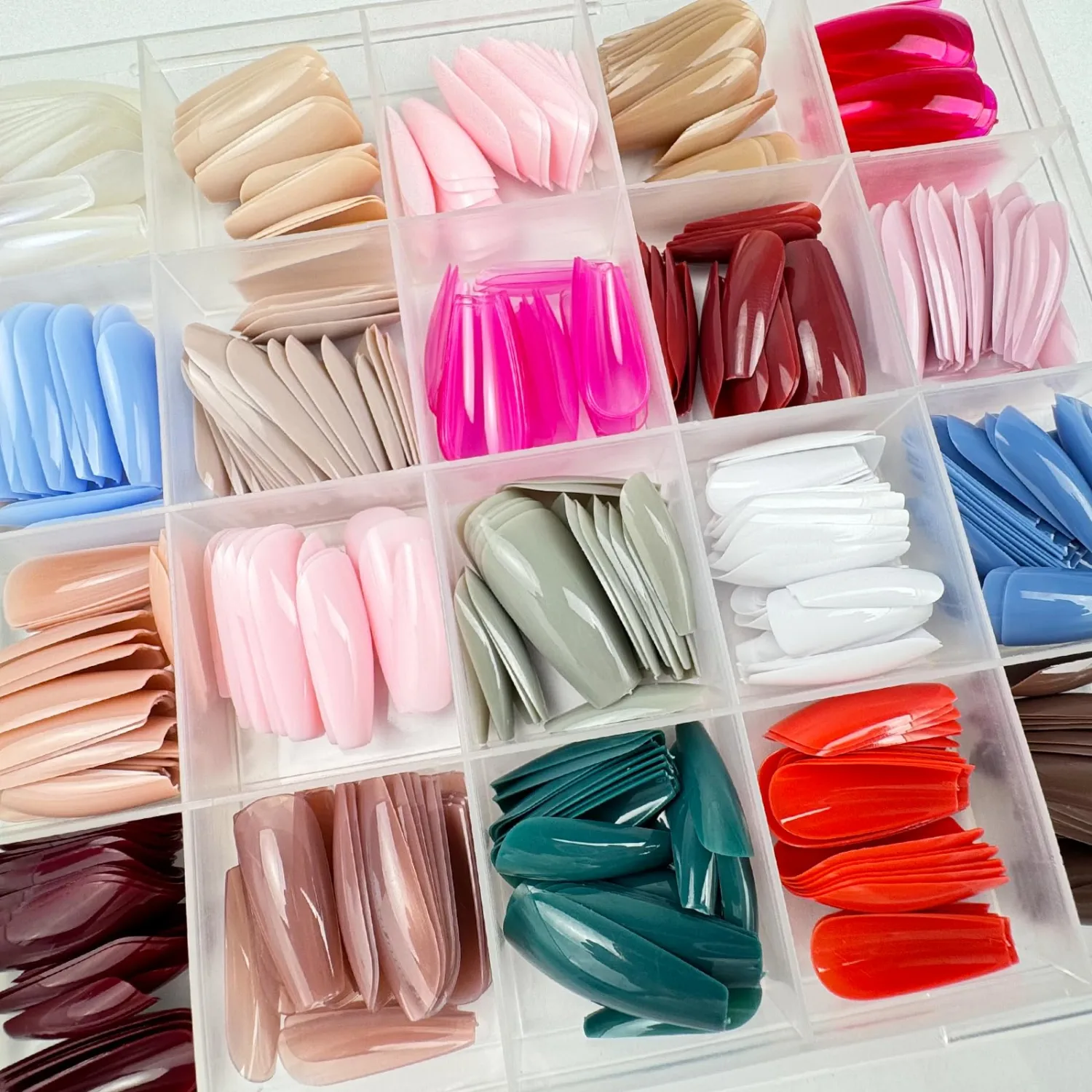 576 Pcs Press on Nails Medium Coffin Fake Nails Solid Color False Nails 24 Color Coffin Acrylic Nails Glue on Nails Reusable Artificial Nails Stick on Nails for Women Manicure