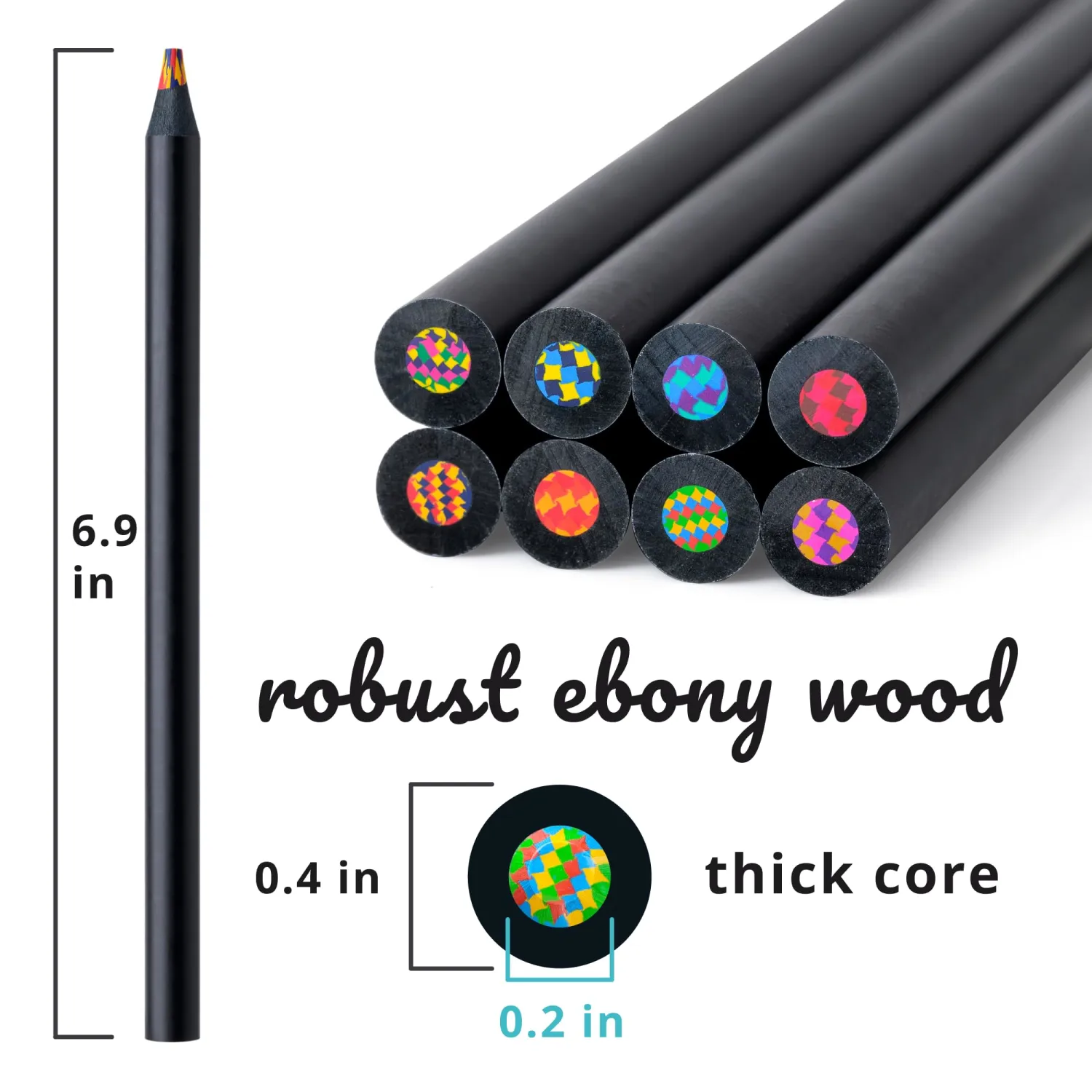 nutty toys Jumbo Rainbow Pencils - 8 Pre-sharpened Multicolored Pencils, Top Boy & Girl Stocking Stuffers, Goodie Bag Party Favors & Colored Crayon Gift Idea 2025, Cool Art Supplies for Kids & Adults