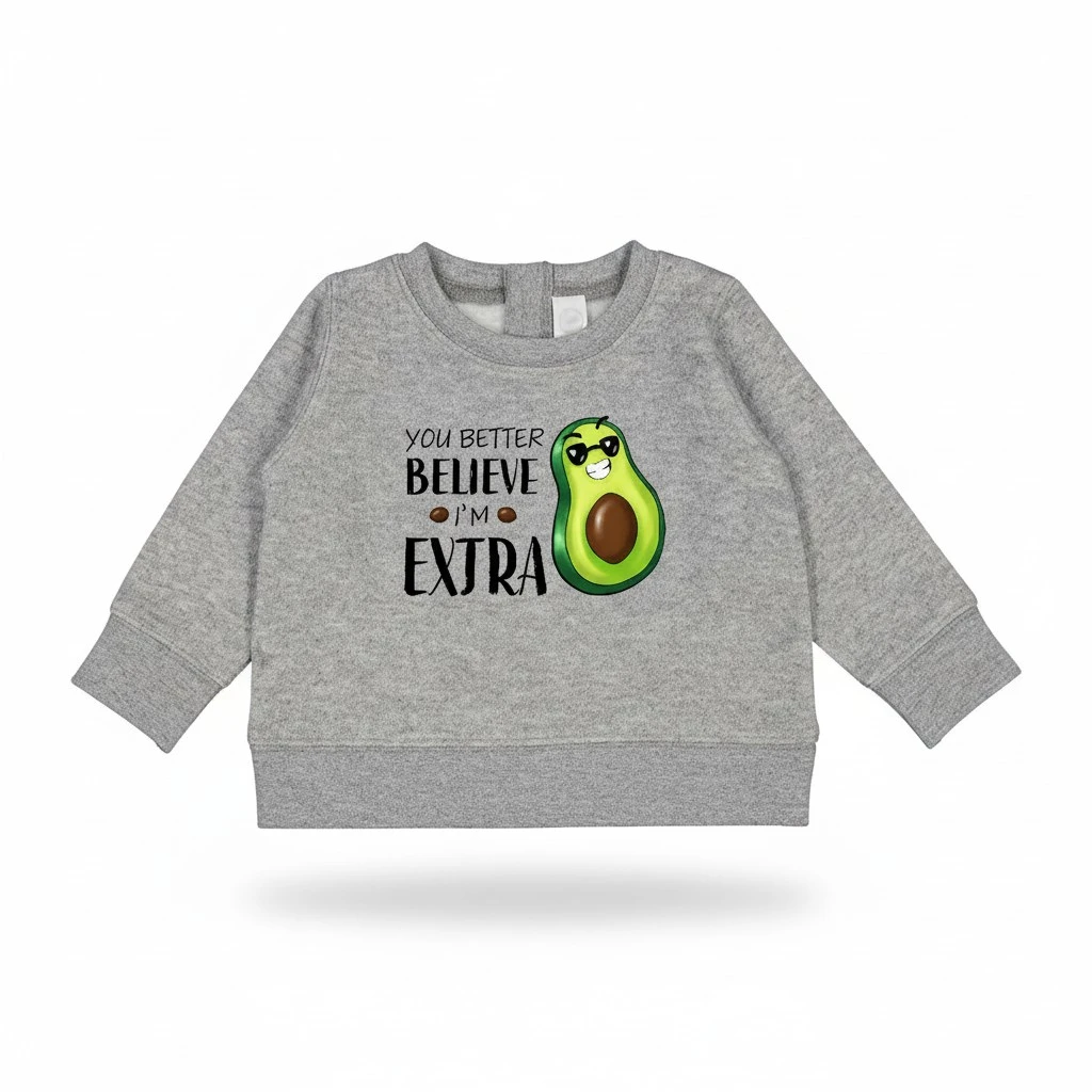 inktastic You Better Believe I'm Extra- Funny Avocado Guacamole Baby Sweatshirt