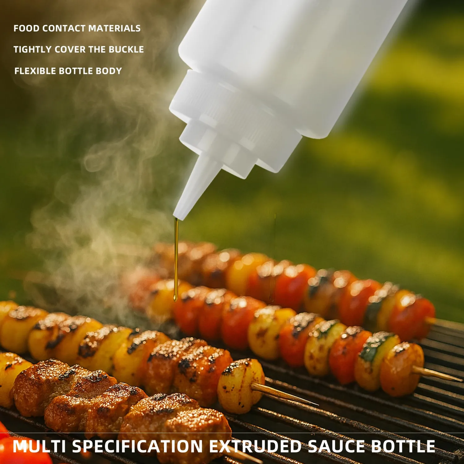 24 OZ Kitchen Foodservice Condiment Squeeze Bottles for Sauces,with Twist Top Cap,Leak Proof,Mustard, Syrup, Sauces, Dressing, Oil,Ketchup, BPA FREE Plastic (white, 4)