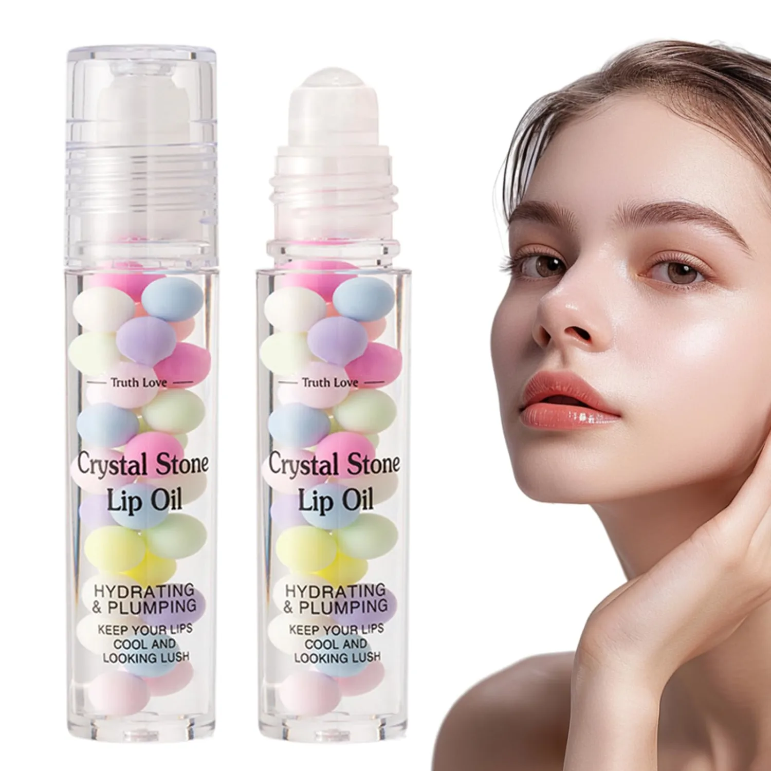 Roll On Lip Oil - 6.8g Moisturizing Lip Gloss Roller | Transparent Hydrating Oil | Nourishing Rolling Ball Lips For Smooth Plump Lips Beauty Care Routine