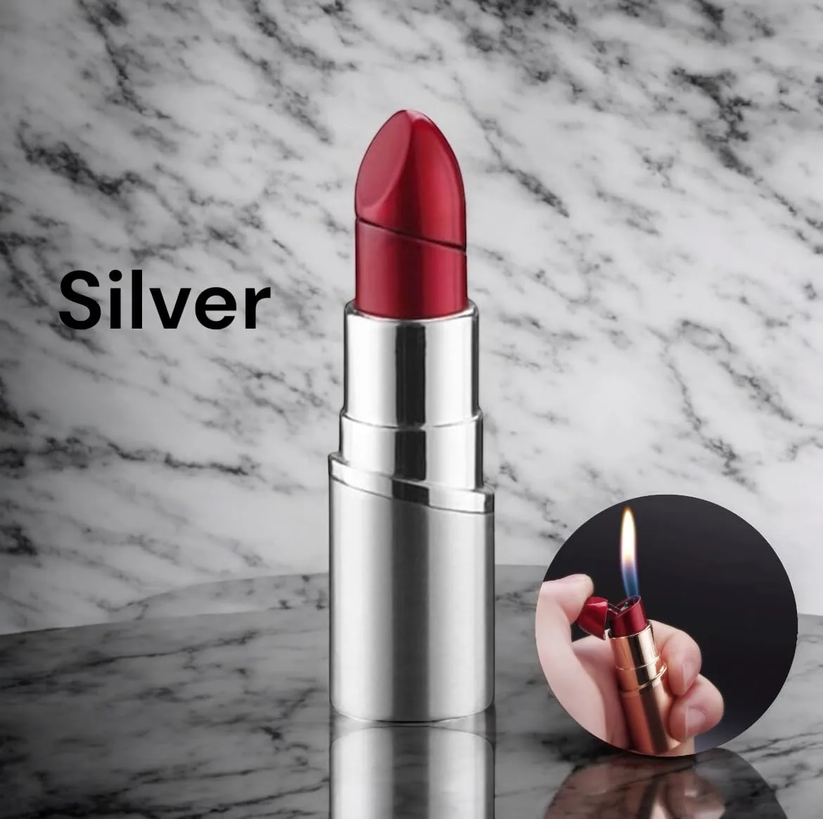 NIVEK Lipstick Lighter Kitty KT Cat Kawaii Kulomi Melody Bunny Rabbit Collectable (Silver)