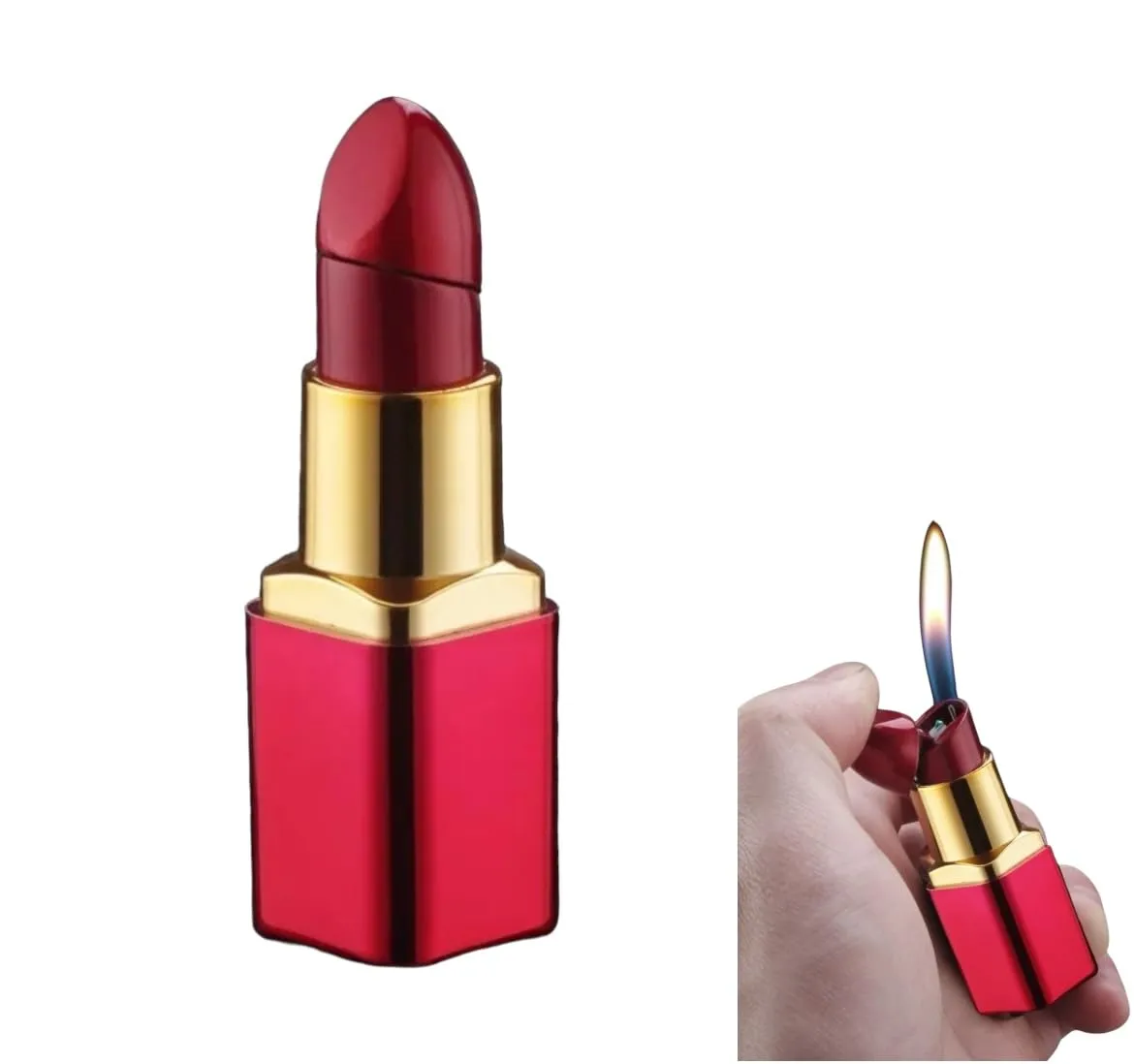 NIVEK Lipstick Lighter Kitty KT Cat Kawaii Kulomi Melody Bunny Rabbit Collectable (Classic Red)