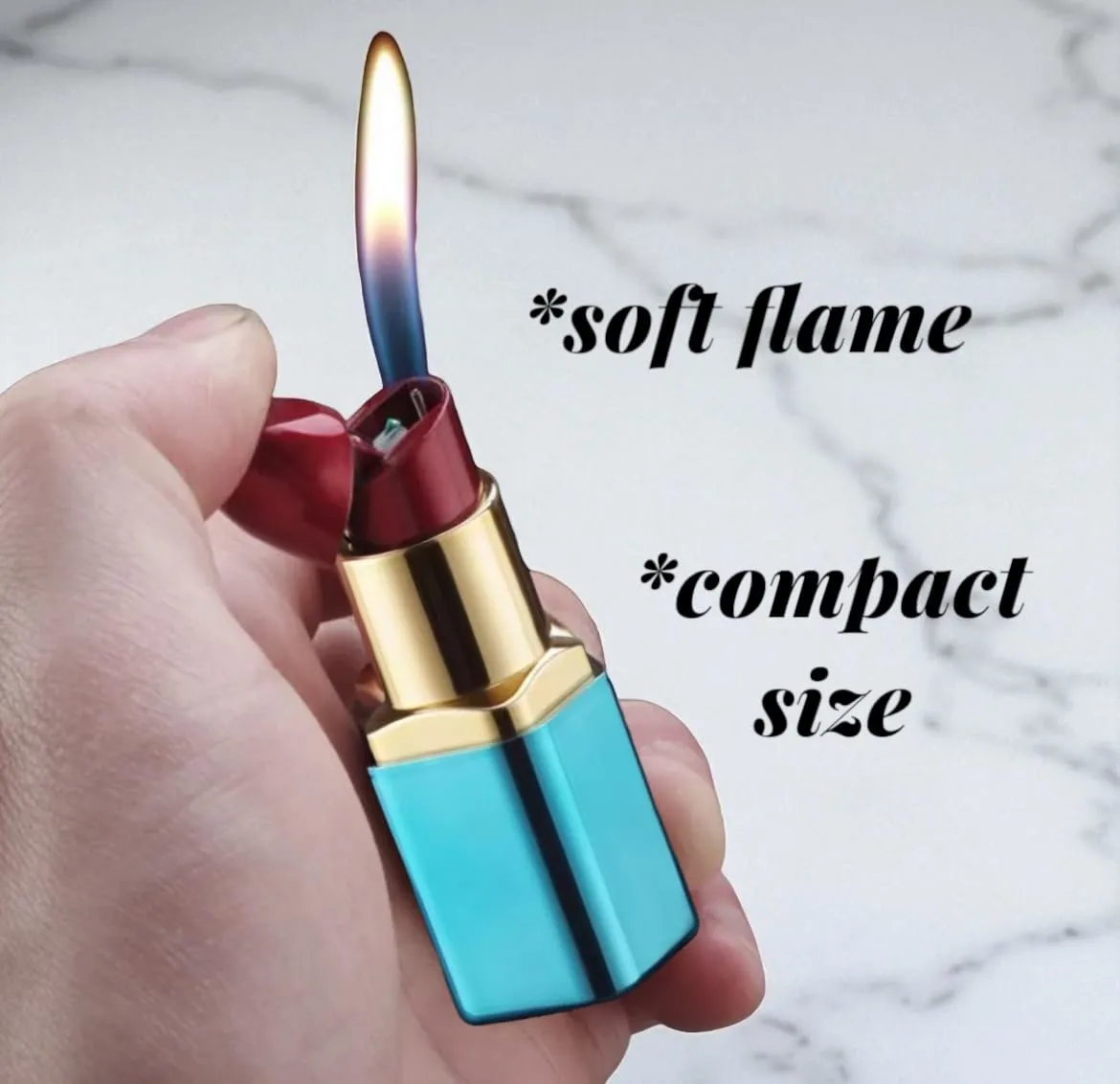 NIVEK Lipstick Lighter Kitty KT Cat Kawaii Kulomi Melody Bunny Rabbit Collectable (Classic Shiny Blue)